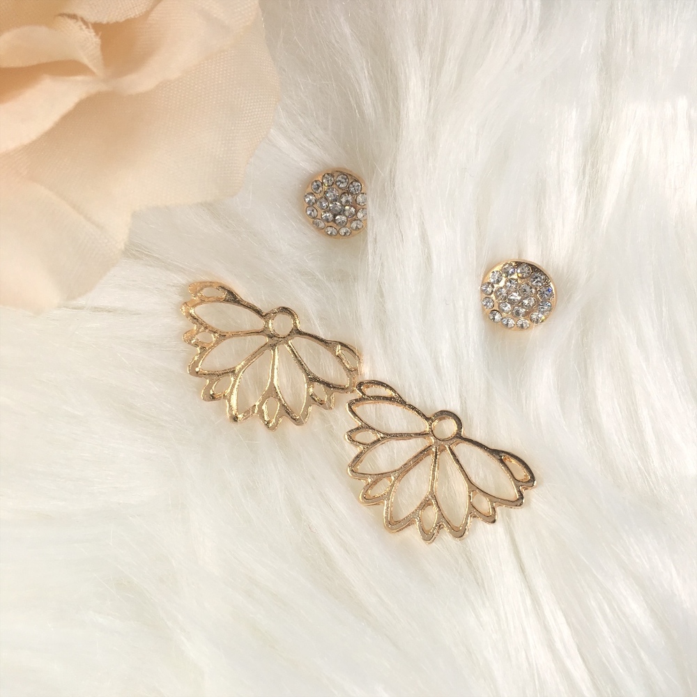 Rhinestone Peekaboo Earrings - Picture 7 of 8